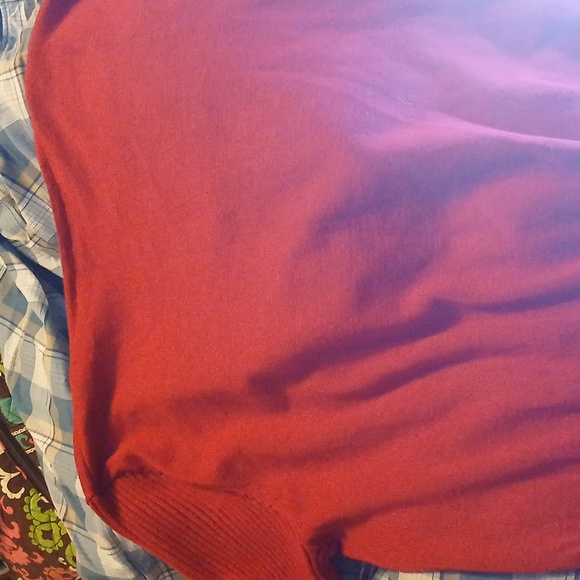 Red beautiful ribbed rhinestone sweater Belldini Size L - Picture 7 of 7